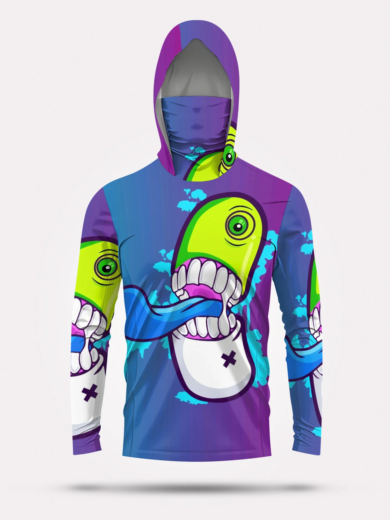 Men Cartoon Monster Graffiti F - Fishing Mask Sun Protection recension och pris