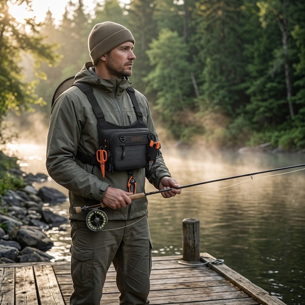 Fly Fishing Chest Pack Backpac - Fishing Vest recension och pris
