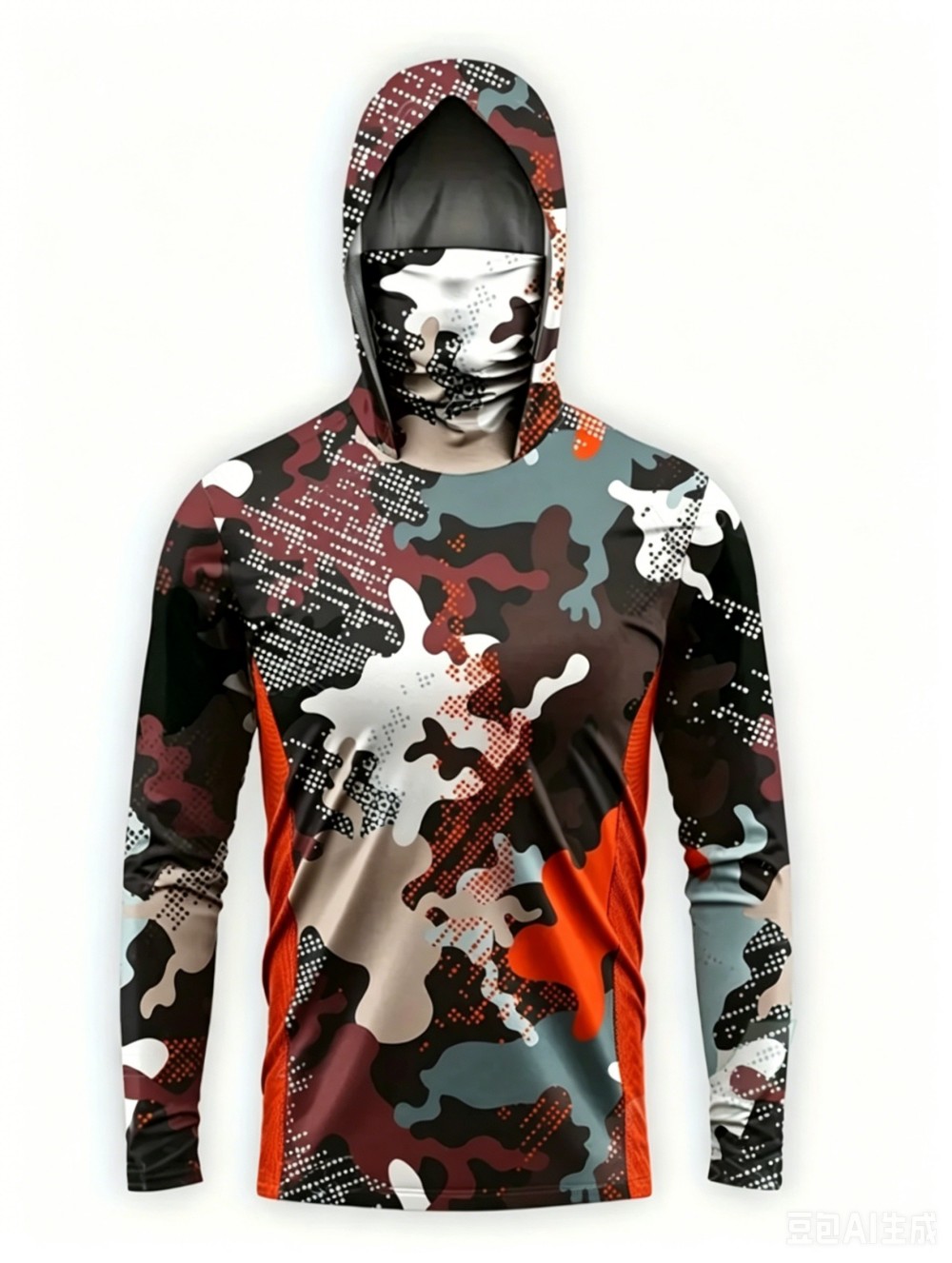 UPF50+ Camo Men Long Sleeve Fi - Fishing Mask Sun Protection recension och pris