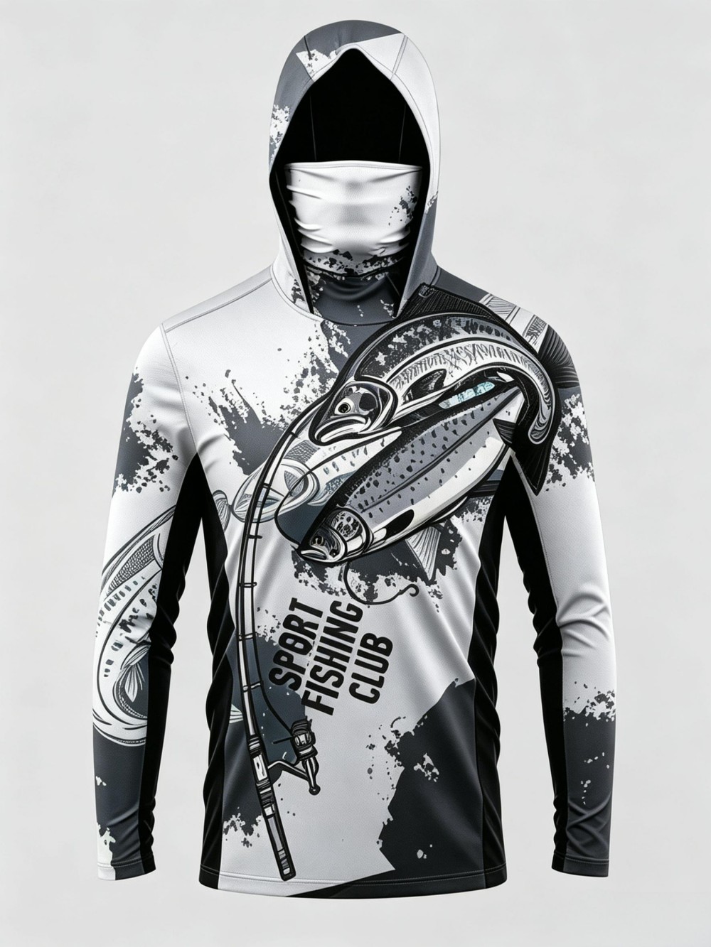 UPF50+ Camo Men Long Sleeve Fi - Fishing Mask Sun Protection recension och pris