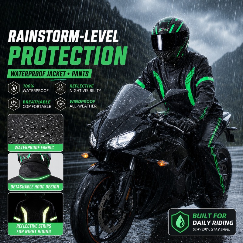 Motorcycle Rain Suit Waterproo - Fishing Rain Suit recension och pris