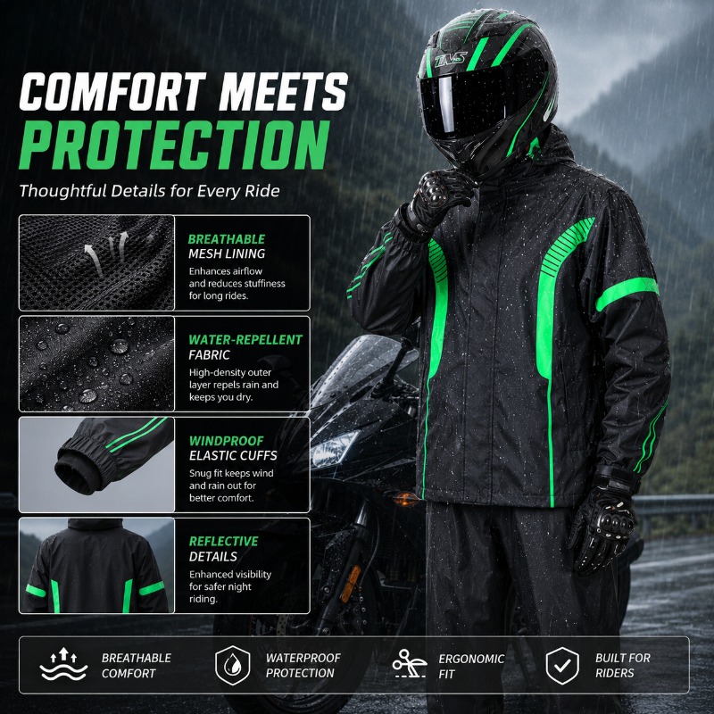 Motorcycle Rain Suit Waterproo - Fishing Rain Suit recension och pris